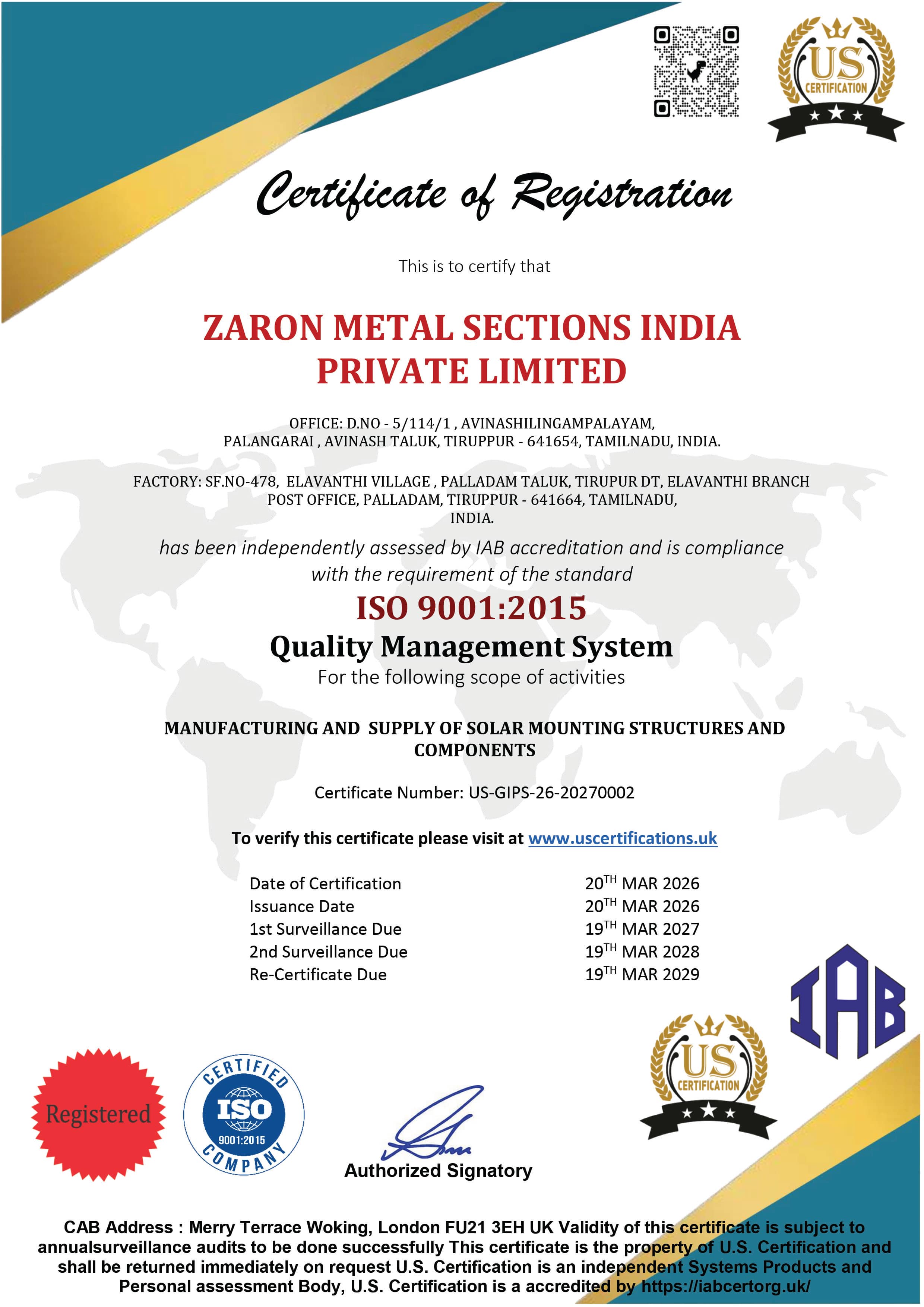ISO Certifications and Compliance